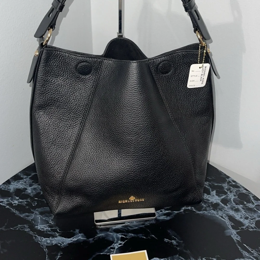 Women’s Handbag MICHAEL KORS Lucy Medium Hobo Shoulder Bag Black AUTHENTIC NEW